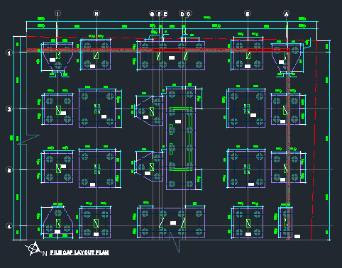 Pile Cap Reinforcement Drawing & Combined Footing Detail - 24 inch dia ...