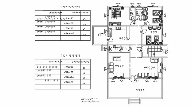 REJECTED- PLEASE UPLOAD CAD FILE — Furniture Layout Of 3 BHK House Plan