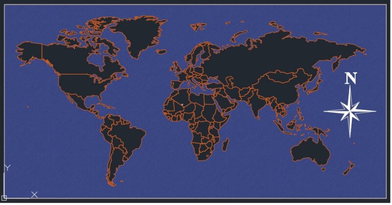 World Map DWG CAD