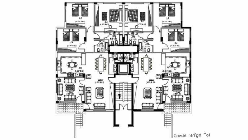 Apartment Furniture Plan Layout AutoCAD File