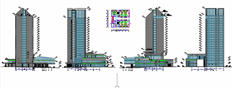 Hotel Elevation DWG CAD