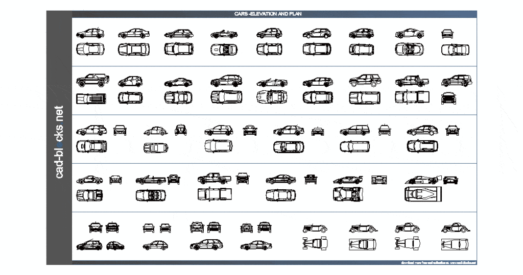 Car Elevation and Plan Block