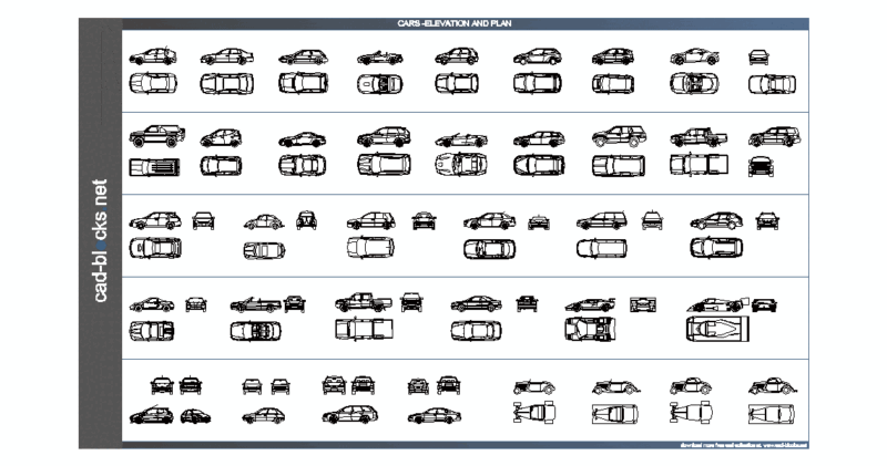 Car Elevation and Plan Block