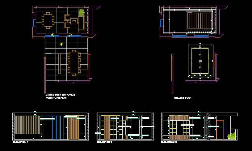 Dining Area Designs CAD   DINING 