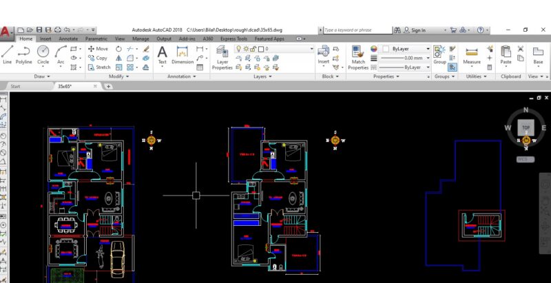 Plot size 35’x65′ 10 Marla House Plan