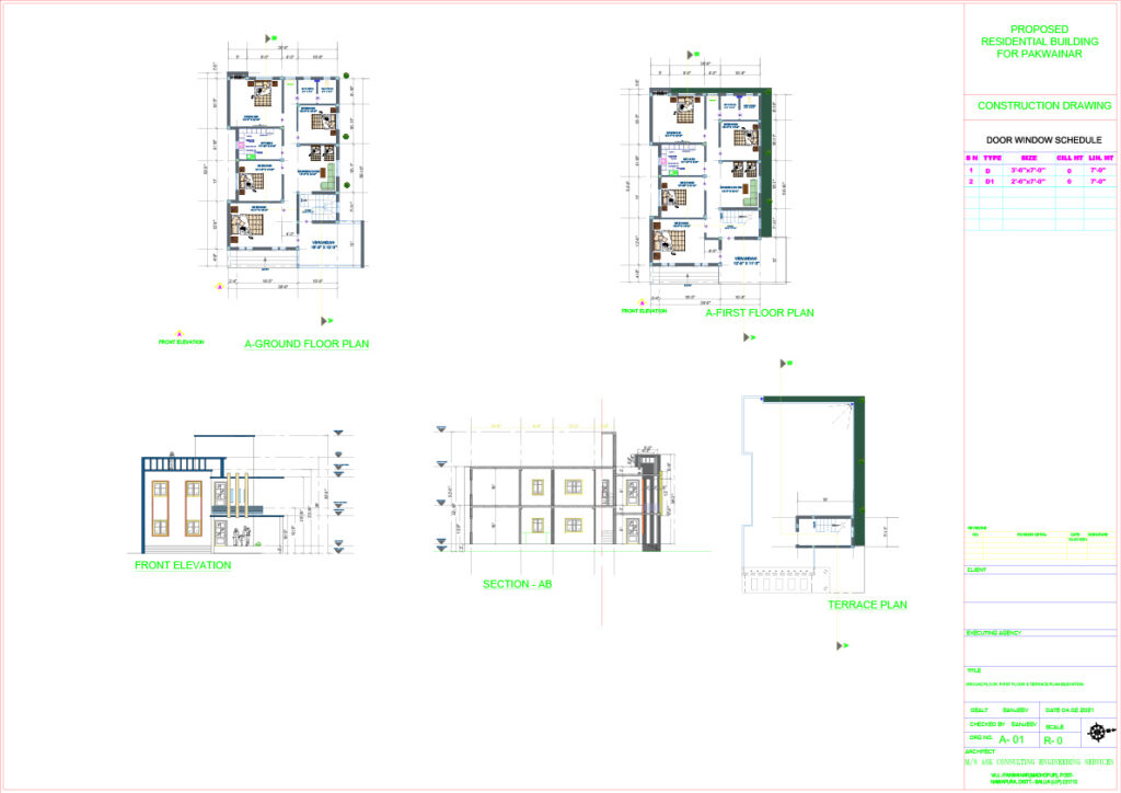 Residential Building Plan (File Type- AutoCAD, SketchUp, PDF files)
