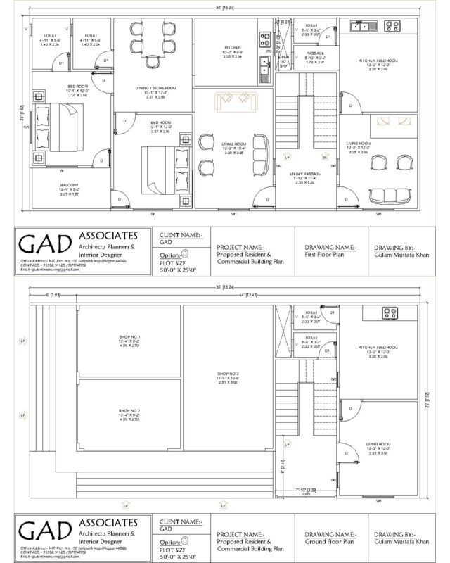 Resident & Commercial Building [Plot Size 50′-0” X 25′-0”]