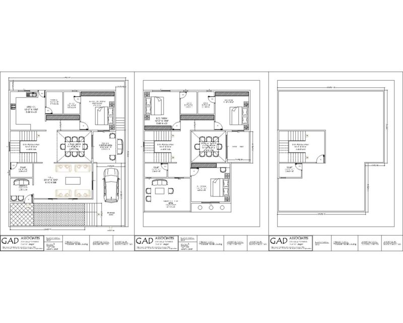Duplex Bungalow Plan [Plot Size 40′-0” X 50′-0” OPTION NO. 1]