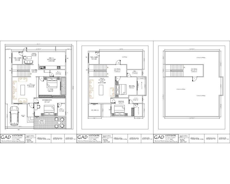 Duplex Bungalow Plan [Plot Size 40′-0” X 50′-0” OPTION NO. 2]