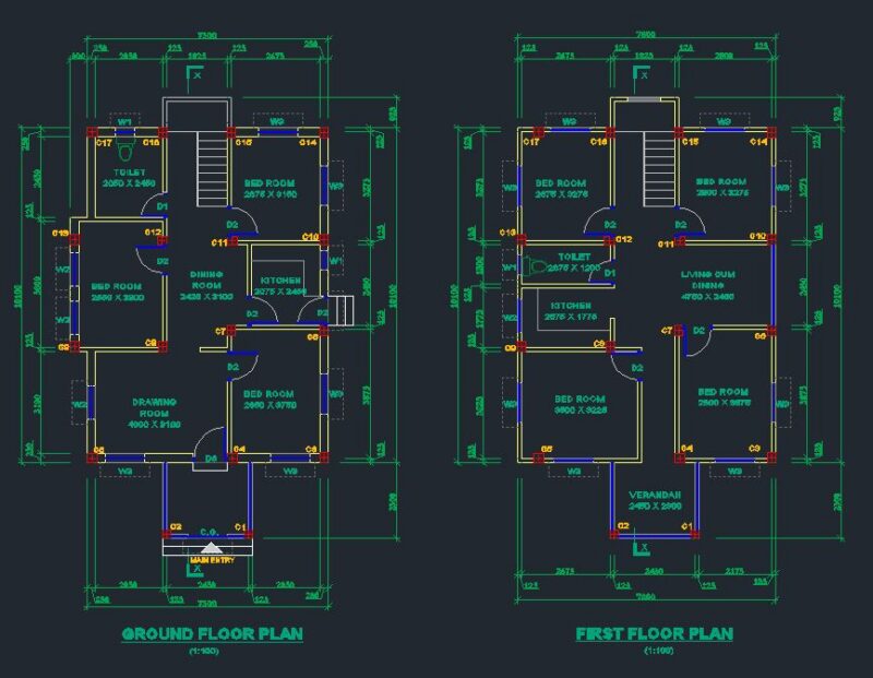 Proposed Two Storied Residential Building Plan of 880 sq ft Area