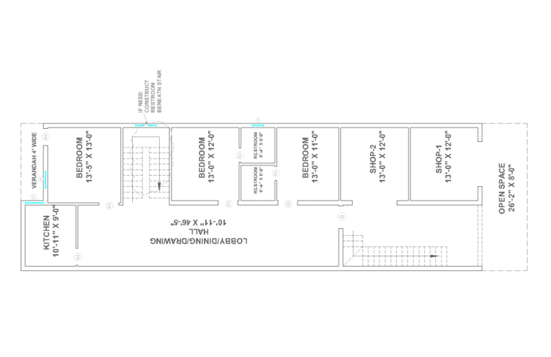 Residential Building Plan With Additional 2 – Shop