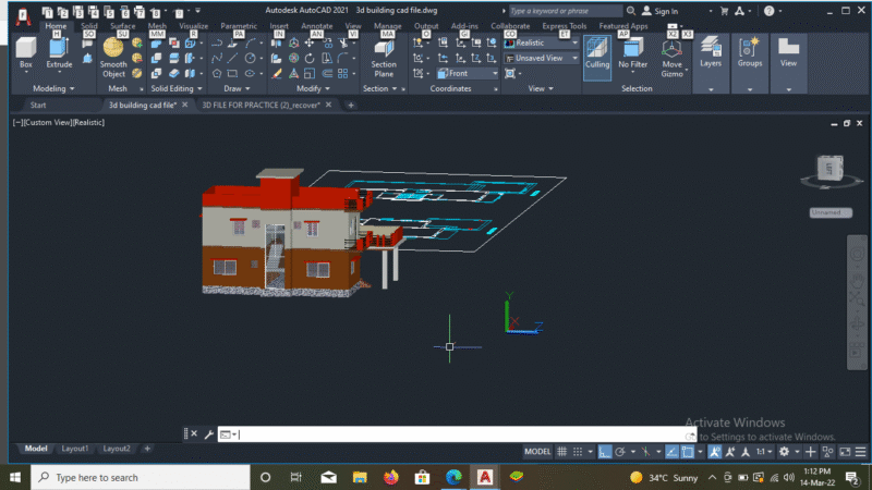 3D AutoCAD Building Drawing