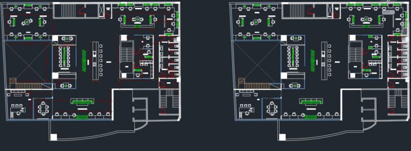 Office Floor Plan DWG for AutoCAD