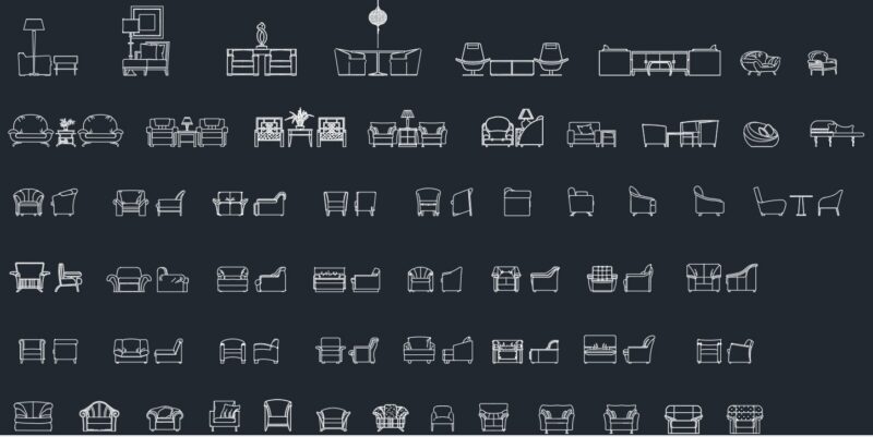 Arm Chair Autocad Block