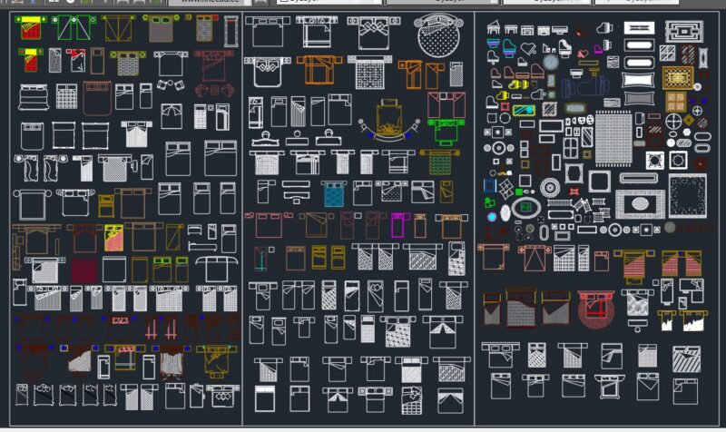Bedroom Furniture AutoCAD Drawing