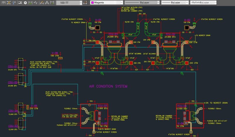 HVAC AutoCAD Drawing
