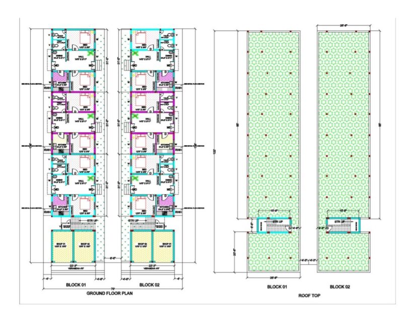 70′ X 118′ (6 NOS of Ground Floor Houses with 4 NOS of Shops)