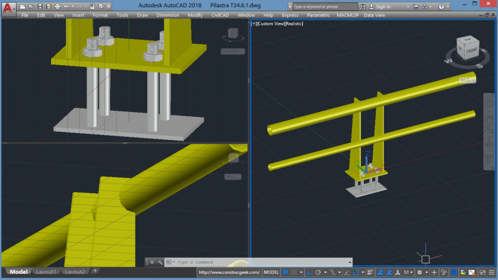 Metal Pilaster 3D T34.6.1 SCT – Pilastra metálica 3D T34.6.1 SCT