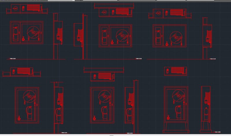 Fire Hose Cabinet AutoCAD Drawing