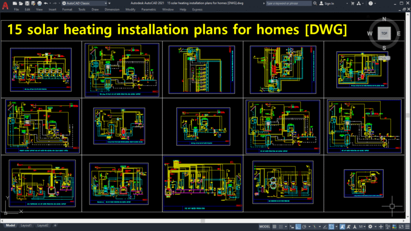 Solar System Installation Autocad Drawing