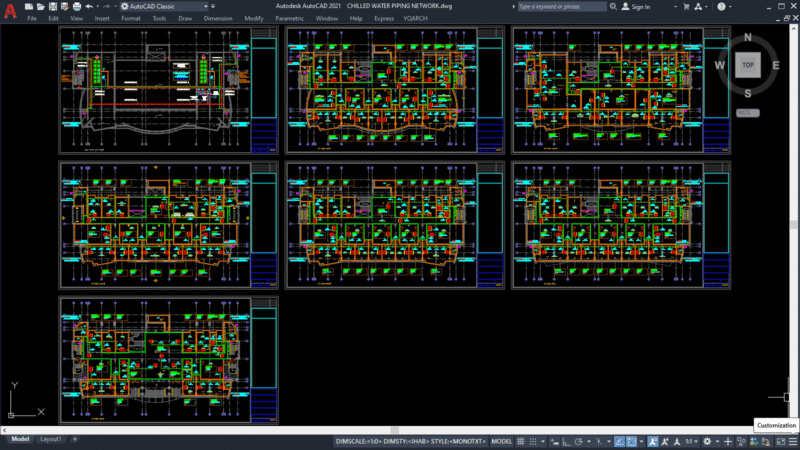 HVAC for Chilled water system Detail Autocad Drawing