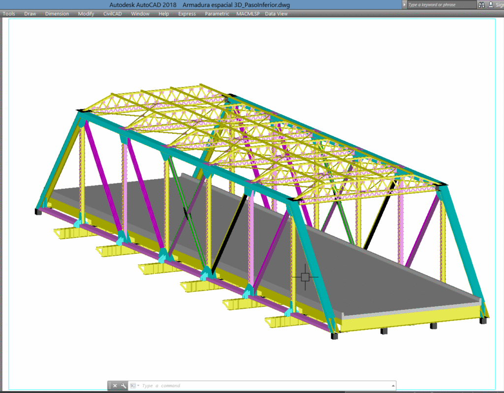 Underpass Truss Structure – Armadura de paso inferior de un claro