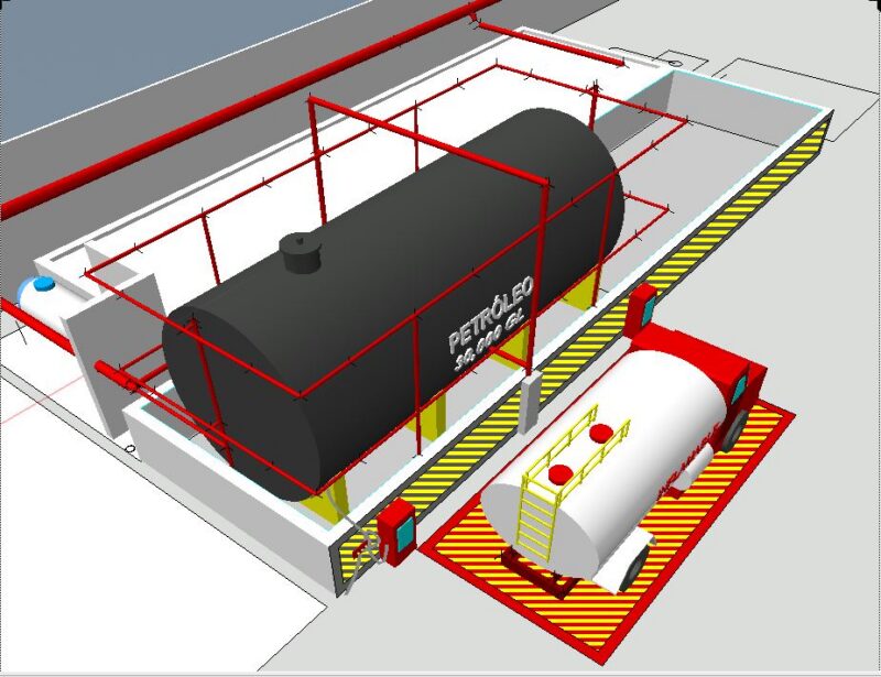 Fuel Loading Area DWG CAD Plan – Área de Carga de Combustible