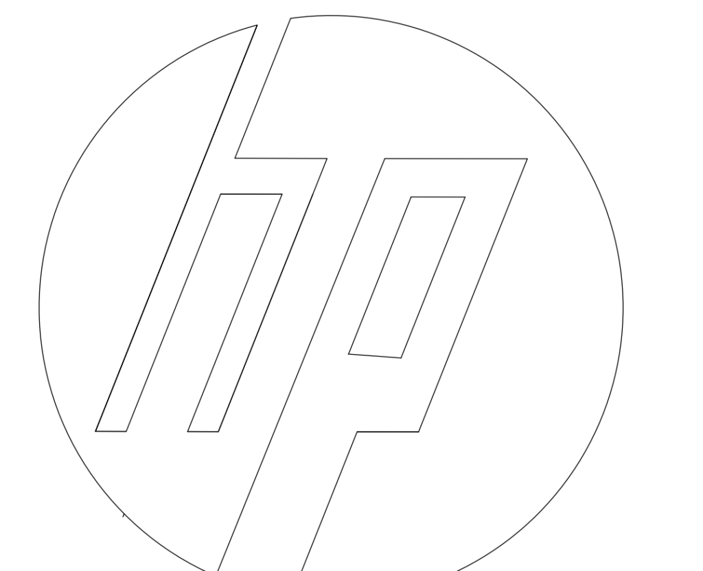 HP Laptop and Company Logo AutoCAD DWG Drawinng