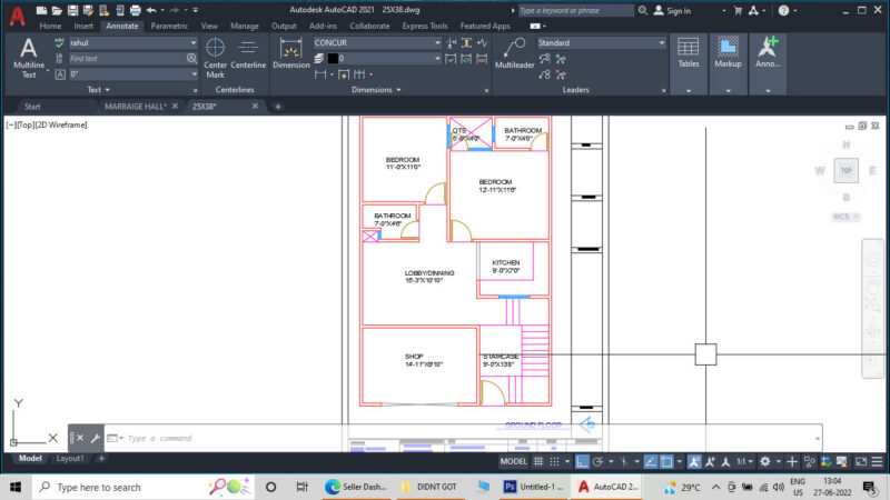 25’X38′ Plan