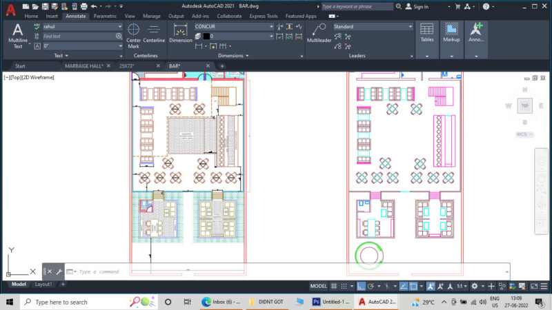 Restaurant With Bar Plan