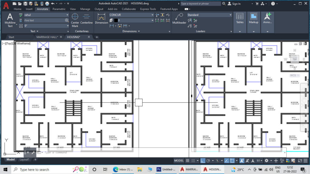 2BHK Apartment Plan