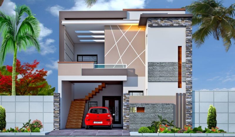 Plot size 27’x40′ 4 Marla House Plan Double Bed