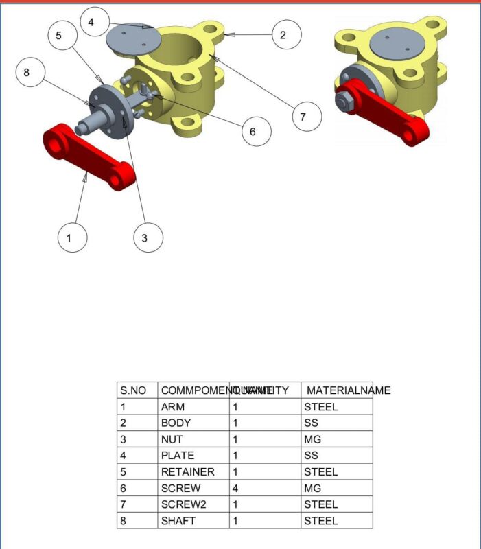 Butterfly Valve Model All Parts and Assembly in Creo PDF Format