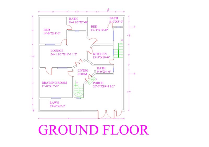 REJECTED — UPLOAD DWG / SCREENSHOTS — Floor Plans, Section and Elevation plan of a Luxury House