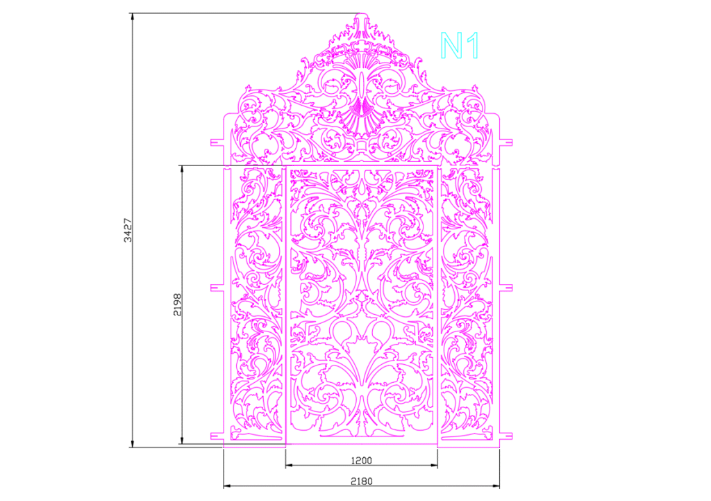 Architectural Entrance Door Gate DXF