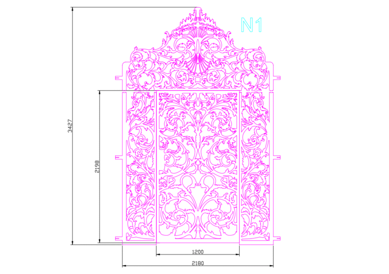 Architectural Entrance Door Gate DXF