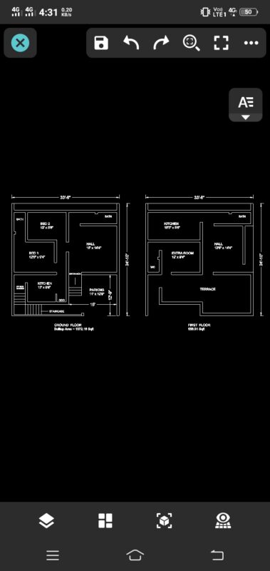 G+1 House Plan with 3D