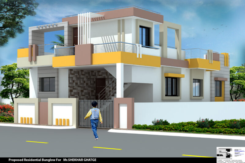 3D elevation of residential building