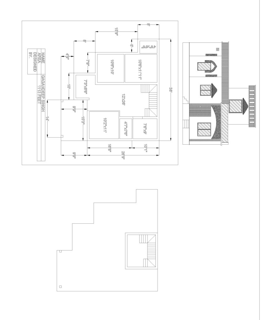 modern house designe in autocad.