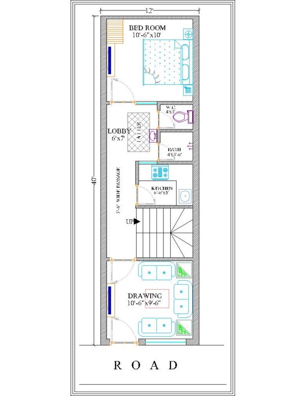 12X40 House Plan