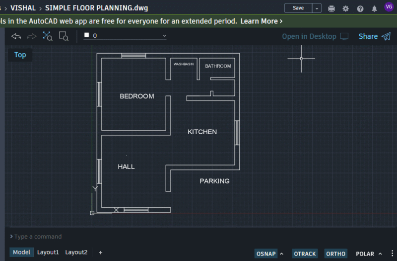 Simple Floor Plan 2D Design