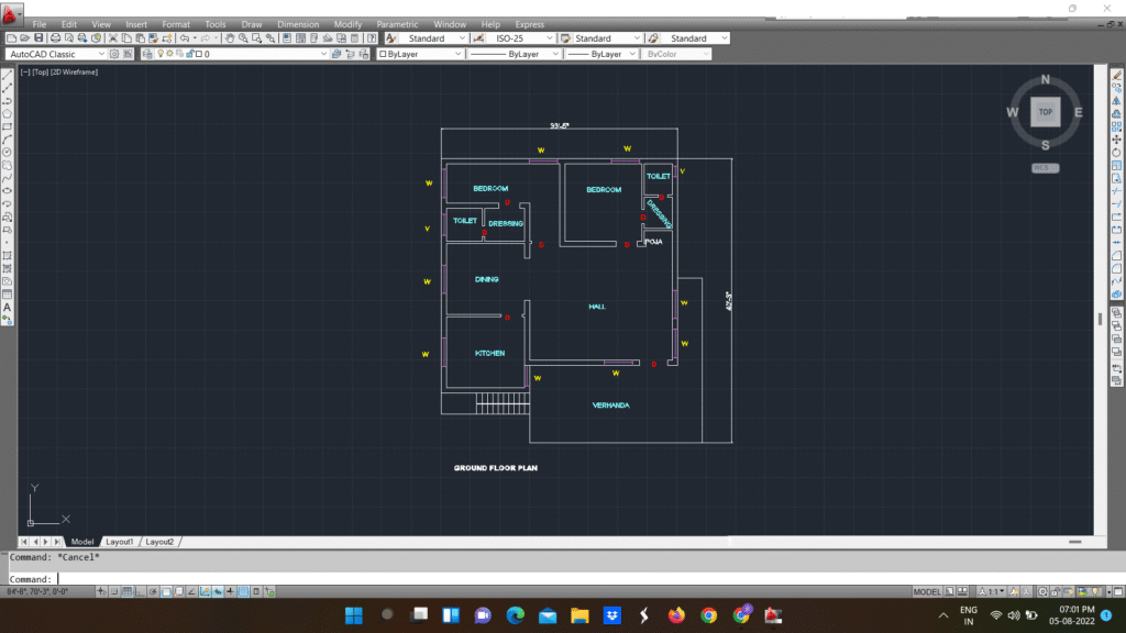33’5″ X 40’3″ HOME LINE PLAN AUTOCAD