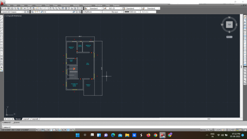 28’3″ X 53’6″ HOME LINE PLAN AUTOCAD