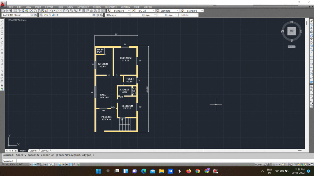 21’ X 41’10” Home Line Plan AutoCAD