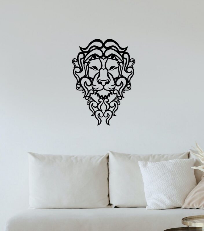 Lion-Face drawing in dwg, dxf and pdf formats