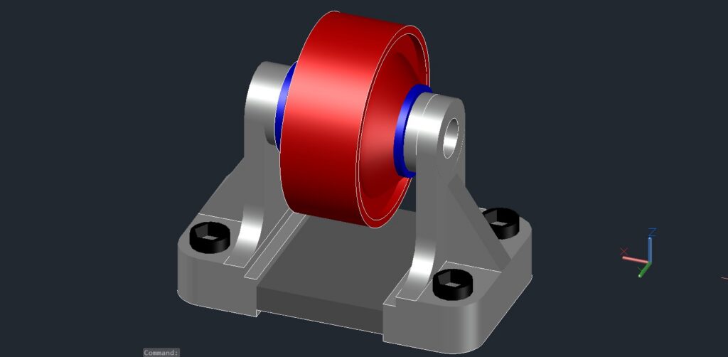 A 3D model of Roller support tool
