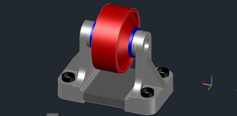 A 3D model of Roller support tool