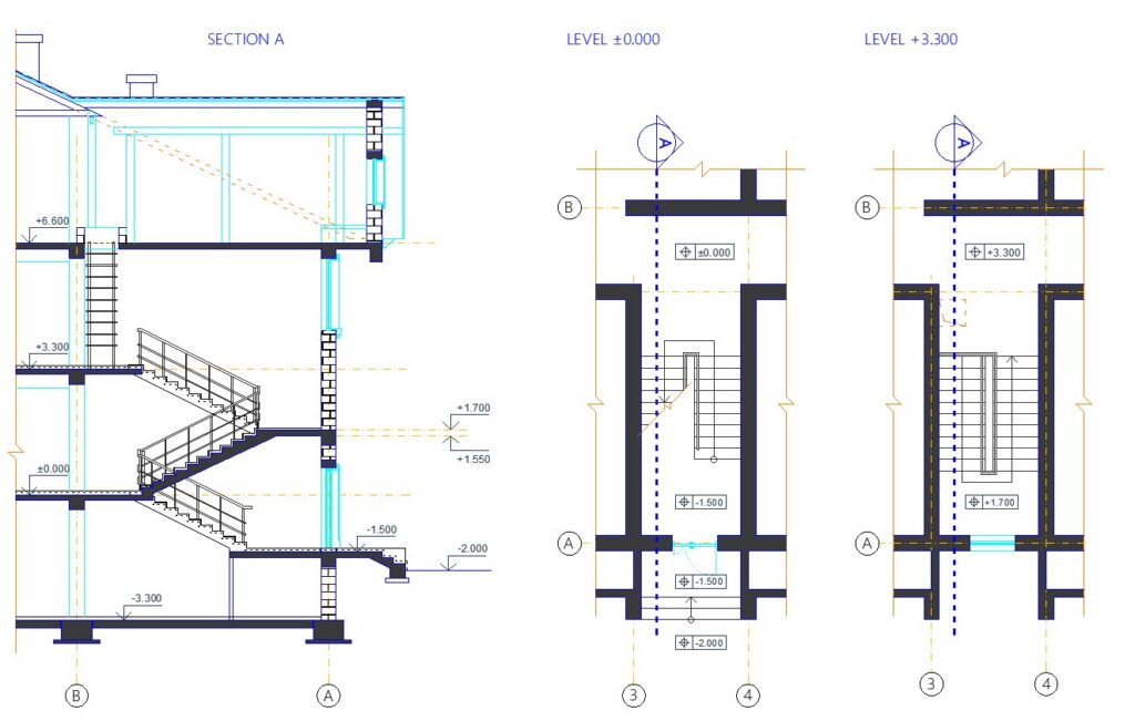 Stair case section