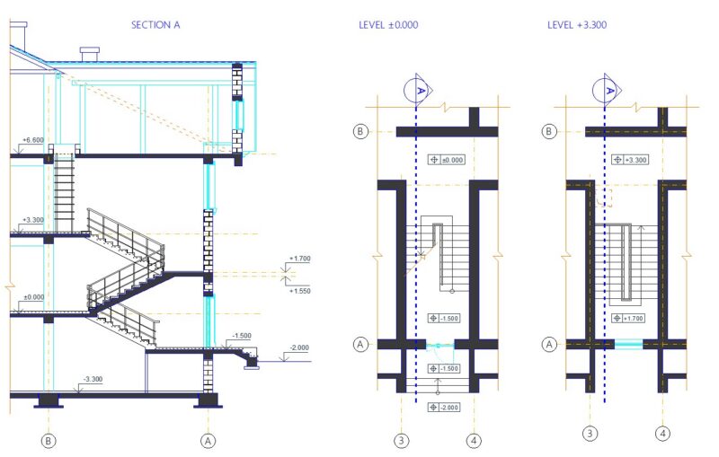 Stair case section