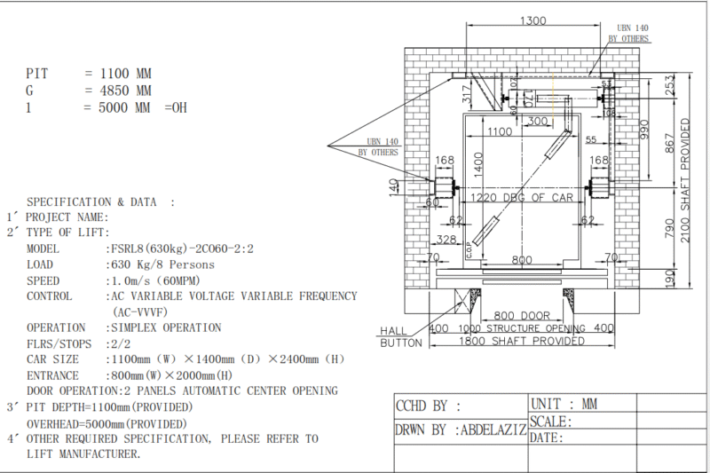 Mrl elevetor plan view